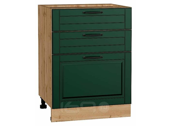 Шкаф нижний с 3-мя ящиками Дублин Special Green/Дуб Вотан 816*600*478
