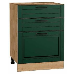 Шкаф нижний с 3-мя ящиками Дублин Special Green/Дуб Вотан 816*600*478