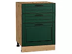 Шкаф нижний с 3-мя ящиками Дублин Special Green/Дуб Вотан 816*600*478