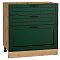 Шкаф нижний с 3-мя ящиками Дублин Special Green/Дуб Вотан 816*800*478