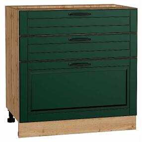 Шкаф нижний с 3-мя ящиками Дублин Special Green/Дуб Вотан 816*800*478