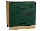 Шкаф нижний с 3-мя ящиками Дублин Special Green/Дуб Вотан 816*800*478