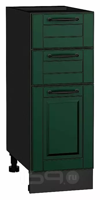 Шкаф нижний с 3-мя ящиками Дублин Special Green/Graphite 816*300*478