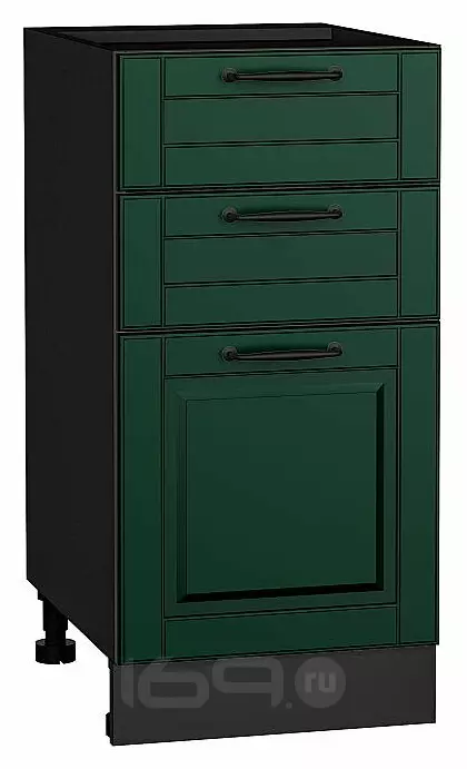 Шкаф нижний с 3-мя ящиками Дублин Special Green/Graphite 816*400*478