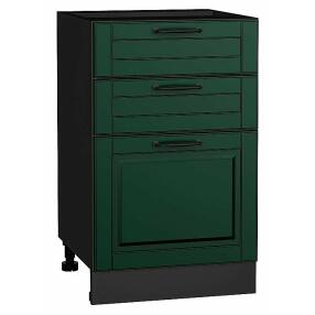 Шкаф нижний с 3-мя ящиками Дублин Special Green/Graphite 816*500*478