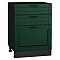 Шкаф нижний с 3-мя ящиками Дублин Special Green/Graphite 816*600*478