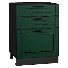 Шкаф нижний с 3-мя ящиками Дублин Special Green/Graphite 816*600*478