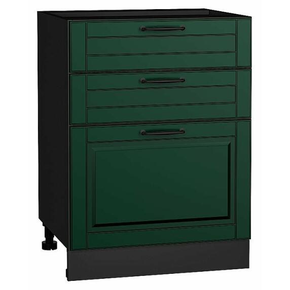 Шкаф нижний с 3-мя ящиками Дублин Special Green/Graphite 816*600*478