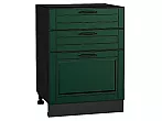 Шкаф нижний с 3-мя ящиками Дублин Special Green/Graphite 816*600*478