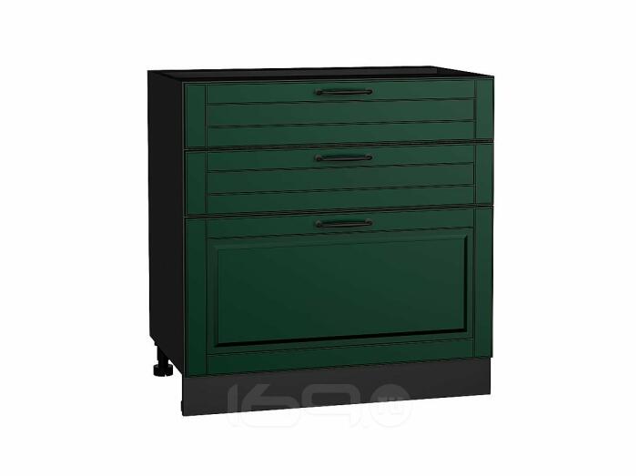 Шкаф нижний с 3-мя ящиками Дублин Special Green/Graphite 816*800*478