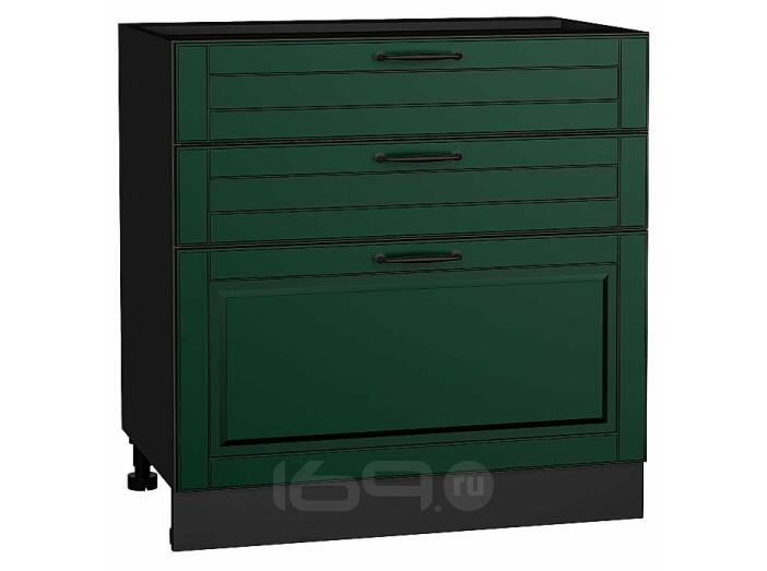 Шкаф нижний с 3-мя ящиками Дублин Special Green/Graphite 816*800*478