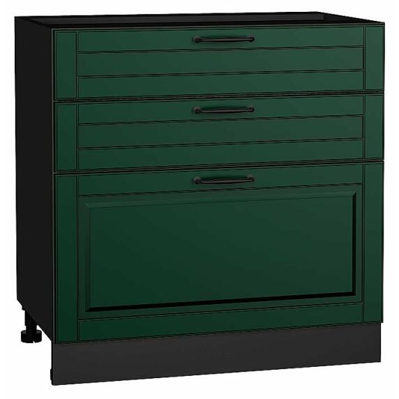Шкаф нижний с 3-мя ящиками Дублин Special Green/Graphite 816*800*478