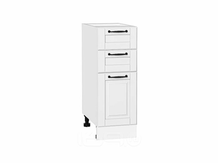 Шкаф нижний с 3-мя ящиками Дублин Special White/Белый 816*300*478