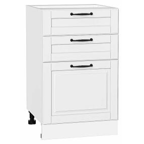 Шкаф нижний с 3-мя ящиками Дублин Special White/Белый 816*500*478