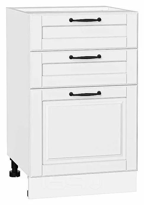 Шкаф нижний с 3-мя ящиками Дублин Special White/Белый 816*500*478