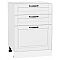 Шкаф нижний с 3-мя ящиками Дублин Special White/Белый 816*600*478