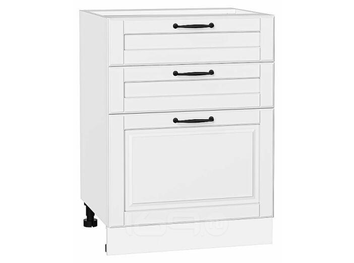 Шкаф нижний с 3-мя ящиками Дублин Special White/Белый 816*600*478