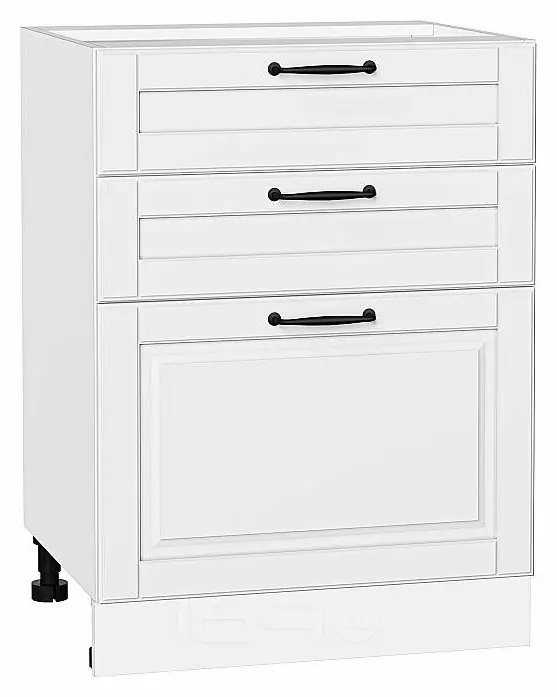 Шкаф нижний с 3-мя ящиками Дублин Special White/Белый 816*600*478
