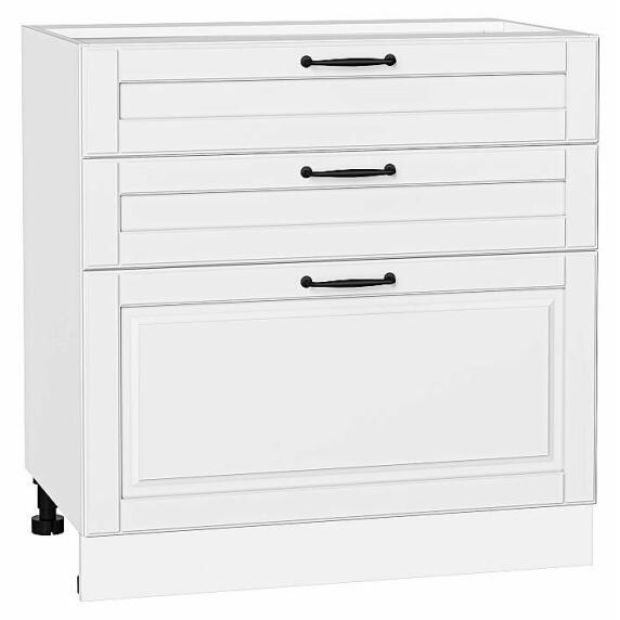 Шкаф нижний с 3-мя ящиками Дублин Special White/Белый 816*800*478