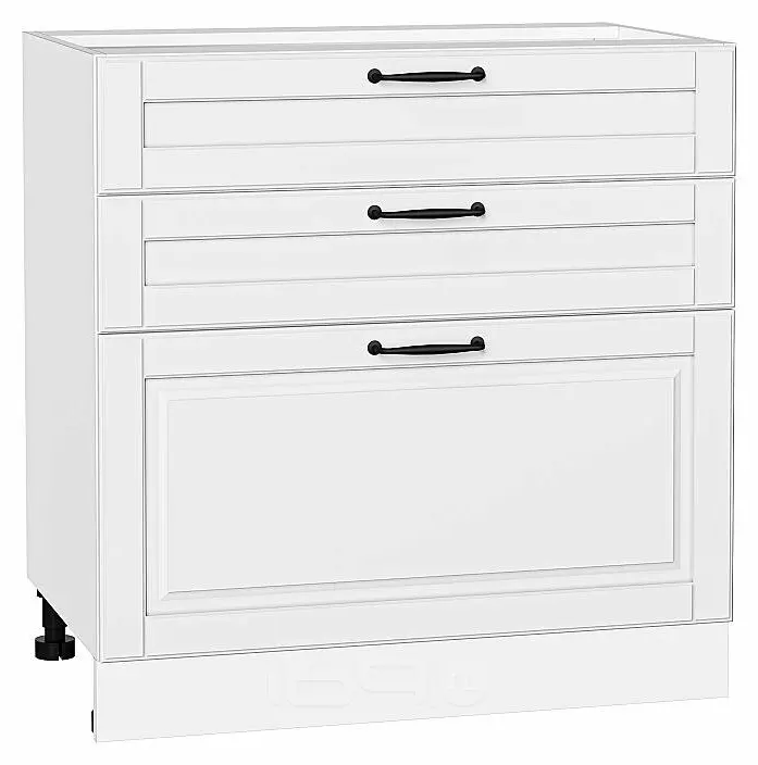 Шкаф нижний с 3-мя ящиками Дублин Special White/Белый 816*800*478