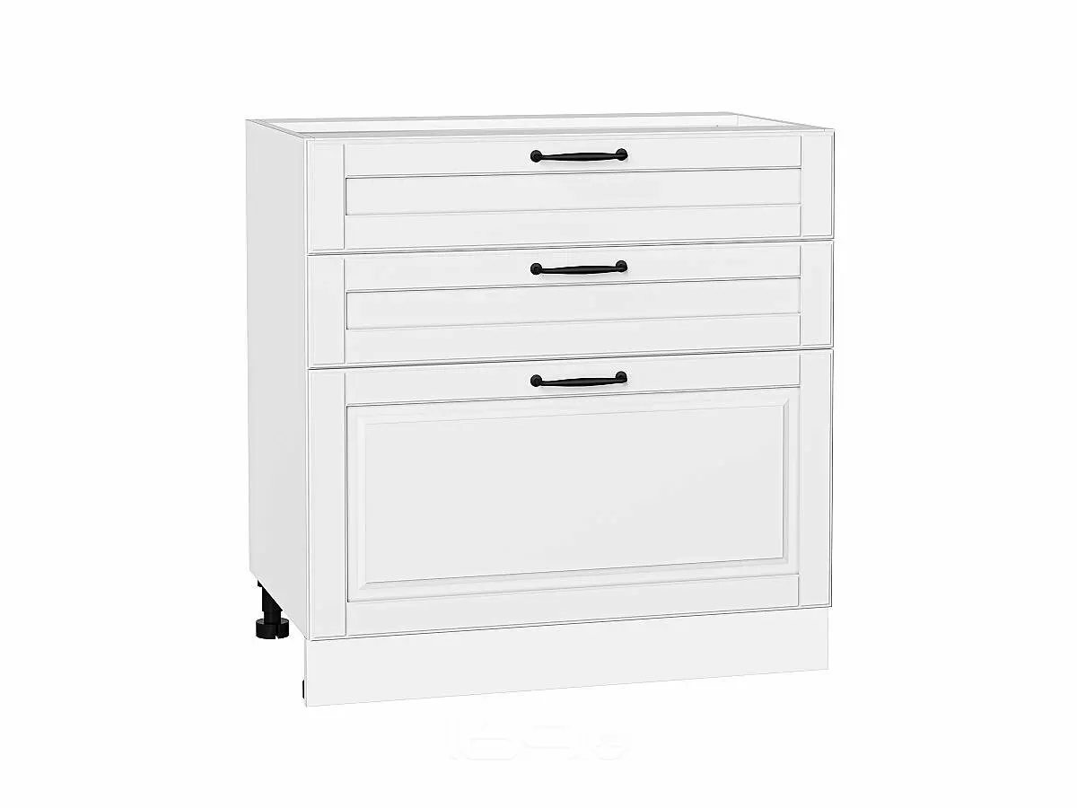 Шкаф нижний с 3-мя ящиками Дублин Special White/Белый 816*800*478
