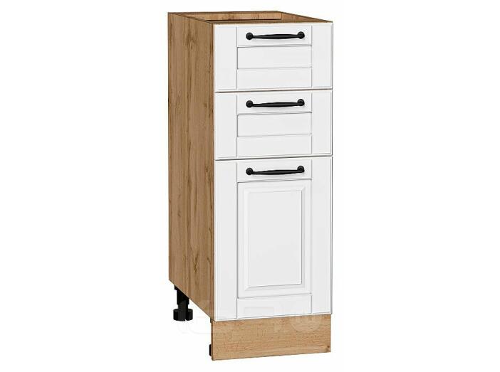 Шкаф нижний с 3-мя ящиками Дублин Special White/Дуб Вотан 816*300*478