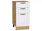 Шкаф нижний с 3-мя ящиками Дублин Special White/Дуб Вотан 816*400*478