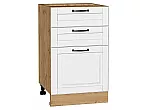 Шкаф нижний с 3-мя ящиками Дублин Special White/Дуб Вотан 816*500*478