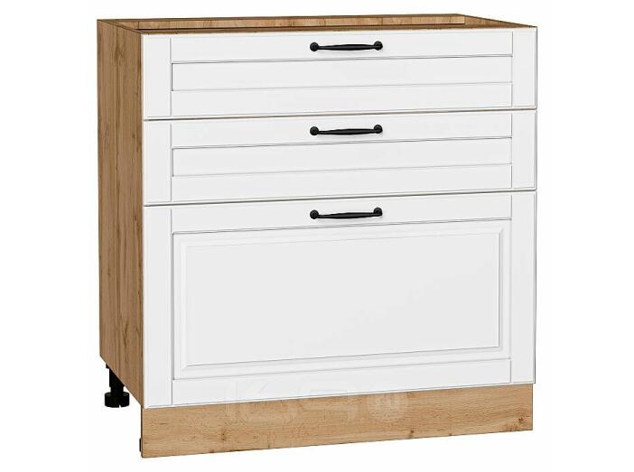 Шкаф нижний с 3-мя ящиками Дублин Special White/Дуб Вотан 816*800*478