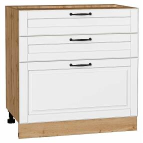 Шкаф нижний с 3-мя ящиками Дублин Special White/Дуб Вотан 816*800*478