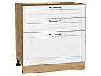 Шкаф нижний с 3-мя ящиками Дублин Special White/Дуб Вотан 816*800*478