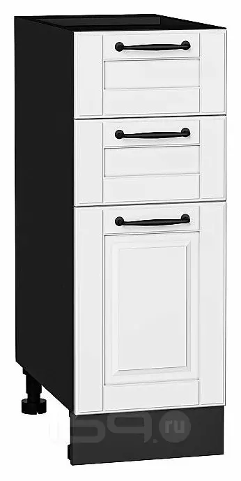 Шкаф нижний с 3-мя ящиками Дублин Special White/Graphite 816*300*478