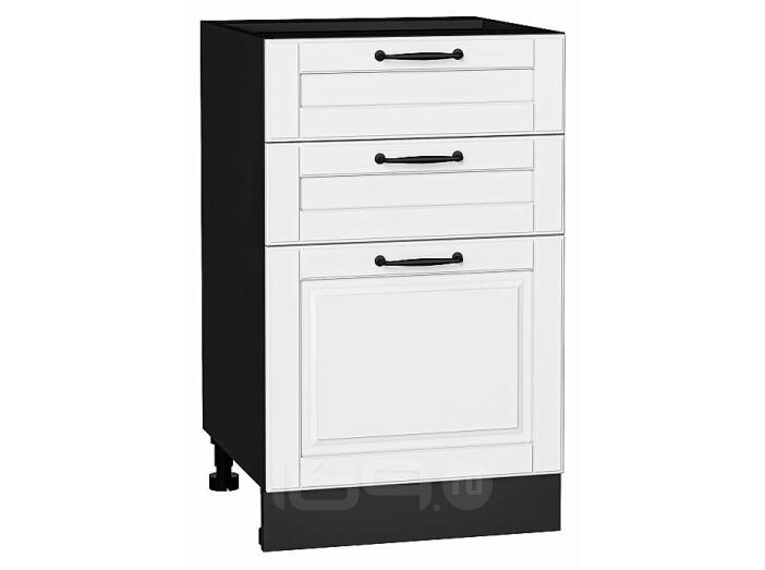 Шкаф нижний с 3-мя ящиками Дублин Special White/Graphite 816*500*478