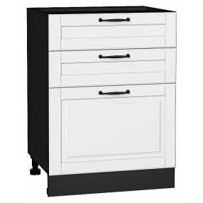 Шкаф нижний с 3-мя ящиками Дублин Special White/Graphite 816*600*478