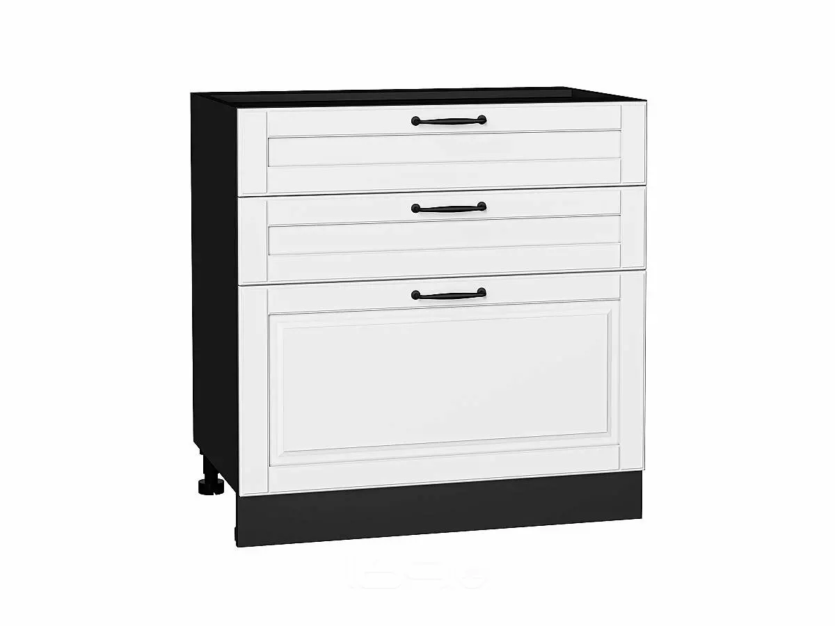 Шкаф нижний с 3-мя ящиками Дублин Special White/Graphite 816*800*478