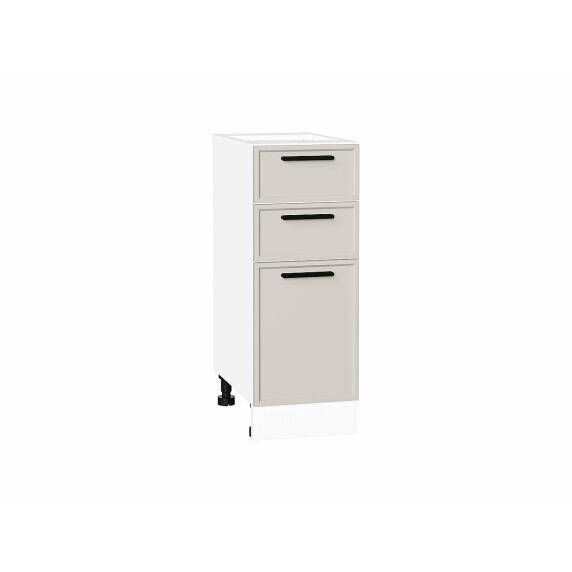 Шкаф нижний с 3-мя ящиками Фрейм Cream Silk Белый 816*300*484