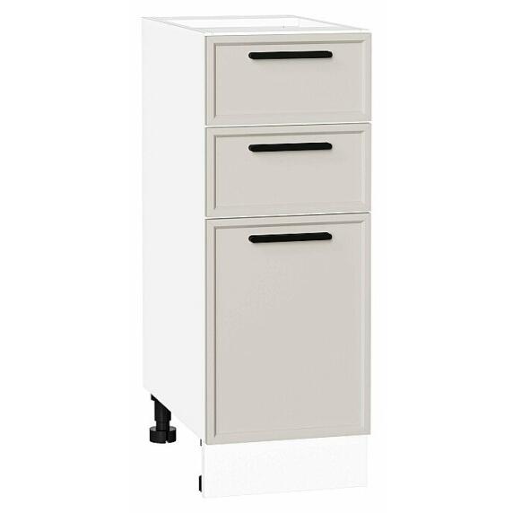 Шкаф нижний с 3-мя ящиками Фрейм Cream Silk Белый 816*300*484
