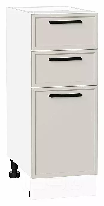 Шкаф нижний с 3-мя ящиками Фрейм Cream Silk Белый 816*300*484