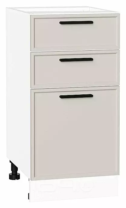Шкаф нижний с 3-мя ящиками Фрейм Cream Silk Белый 816*400*484