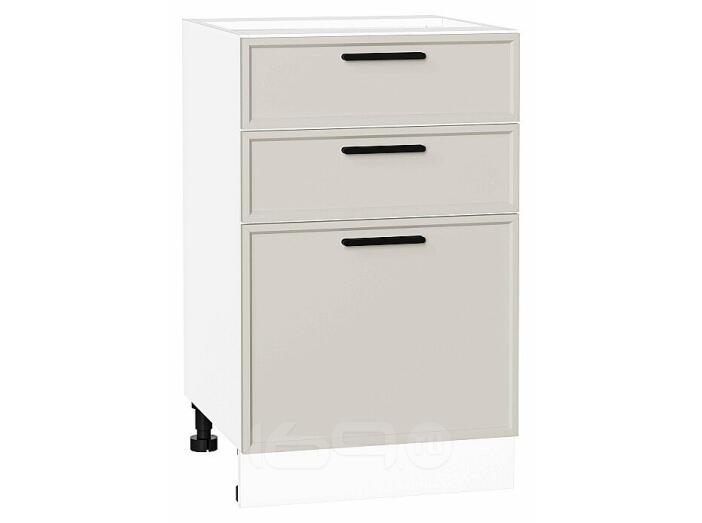 Шкаф нижний с 3-мя ящиками Фрейм Cream Silk Белый 816*500*484