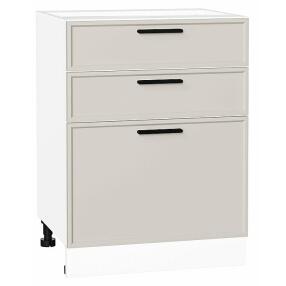 Шкаф нижний с 3-мя ящиками Фрейм Cream Silk Белый 816*600*484