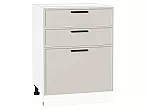 Шкаф нижний с 3-мя ящиками Фрейм Cream Silk Белый 816*600*484