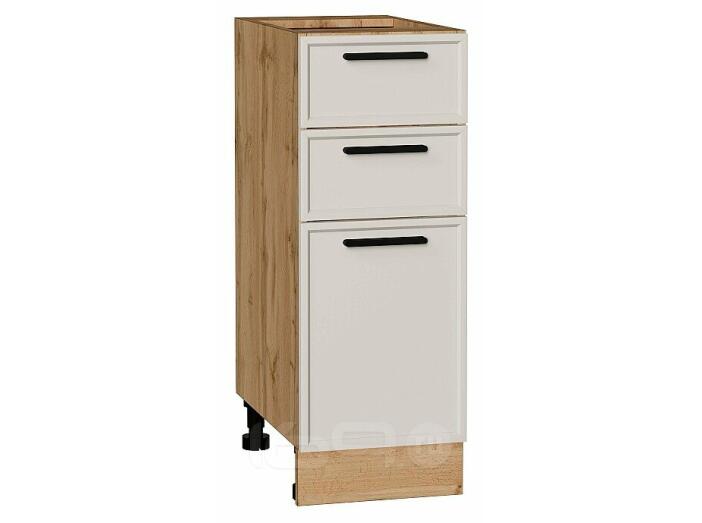Шкаф нижний с 3-мя ящиками Фрейм Cream Silk Дуб Вотан 816*300*484