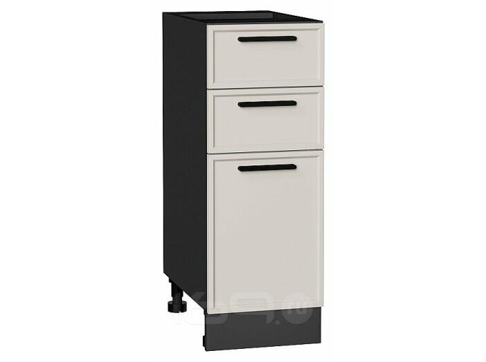 Шкаф нижний с 3-мя ящиками Фрейм Cream Silk Graphite 816*300*484