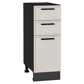 Шкаф нижний с 3-мя ящиками Фрейм Cream Silk Graphite 816*300*484