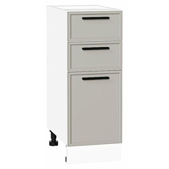 Шкаф нижний с 3-мя ящиками Фрейм Grey Silk Белый 816*300*484