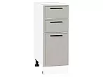 Шкаф нижний с 3-мя ящиками Фрейм Grey Silk Белый 816*300*484
