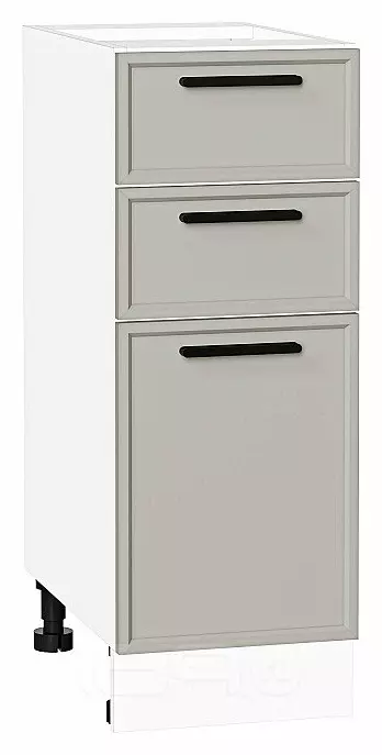 Шкаф нижний с 3-мя ящиками Фрейм Grey Silk Белый 816*300*484