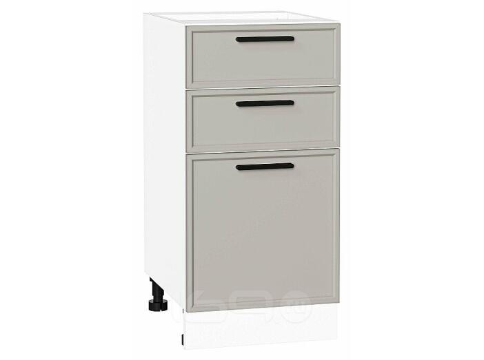 Шкаф нижний с 3-мя ящиками Фрейм Grey Silk Белый 816*400*484