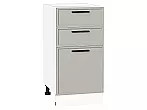 Шкаф нижний с 3-мя ящиками Фрейм Grey Silk Белый 816*400*484